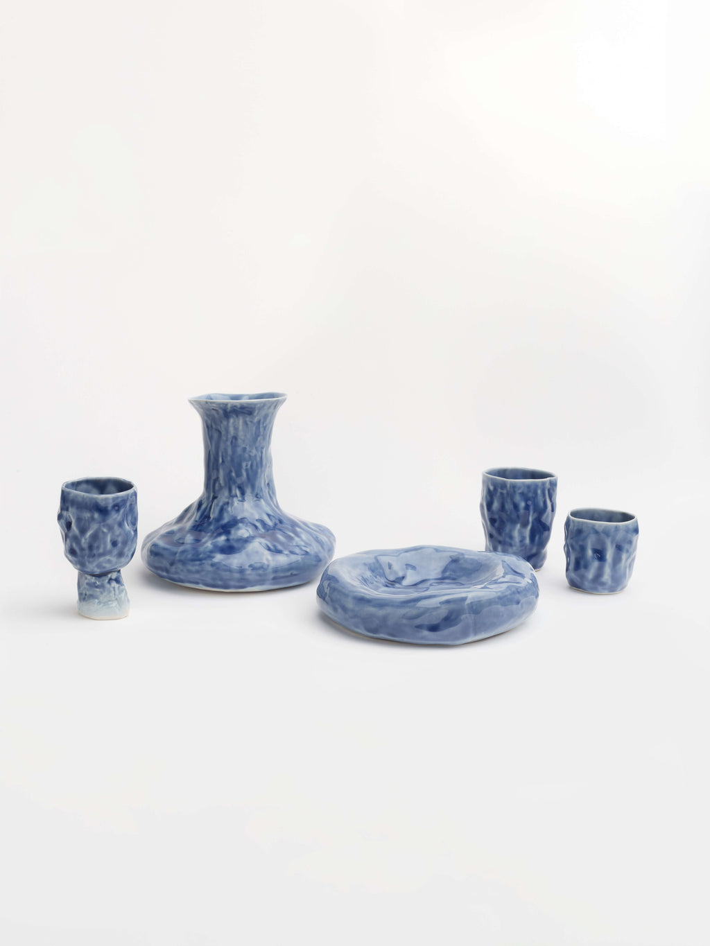 Clara Álvarez Set - Sake Jug, Plate, Cup and Vase